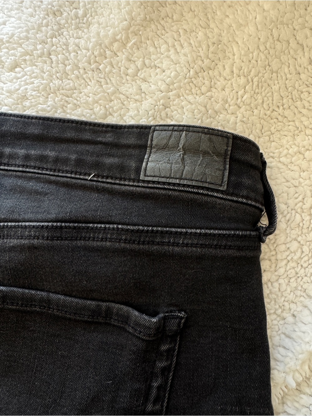 American Eagle Outfitters Black High-Rise Button-Front Jean Shorts, stretch 18 - Picture 9 of 10
